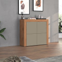 Buffet haut contemporain taupe/ch&ecirc;ne wotan Neros