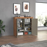 Buffet haut contemporain taupe/chêne wotan Neros