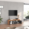 Meuble TV contemporain 155 cm anthracite mat/chêne wotan Neros