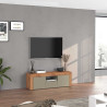 Meuble TV contemporain 155 cm taupe/chêne wotan Neros