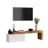 Meuble TV extensible 180/260 cm blanc brillant/chêne wotan Neros