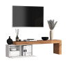 Meuble TV extensible 180/260 cm blanc brillant/chêne wotan Neros