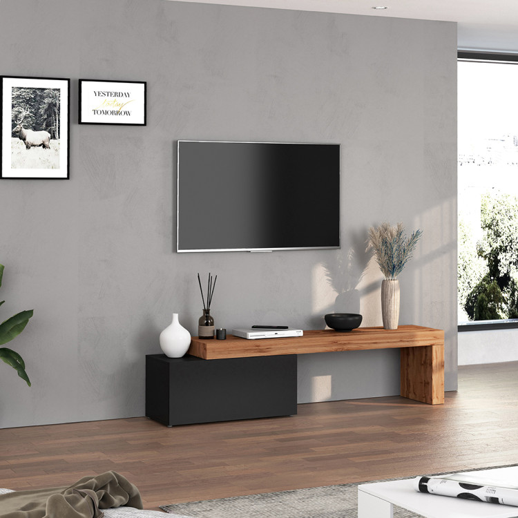 Meuble TV extensible 180/260 cm anthracite mat/chêne wotan Neros