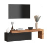 Meuble TV extensible 180/290 cm anthracite mat/chêne wotan Neros