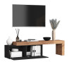 Meuble TV extensible 180/290 cm anthracite mat/chêne wotan Neros