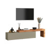 Meuble TV extensible 190/350 cm taupe/chêne wotan Neros
