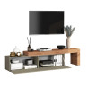 Meuble TV extensible 190/350 cm taupe/chêne wotan Neros