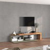Meuble TV extensible 190/350 cm taupe/chêne wotan Neros