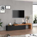 Meuble TV extensible 190/350 cm anthracite mat/ch&ecirc;ne wotan Neros