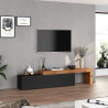 Meuble TV extensible 190/350 cm anthracite mat/chêne wotan Neros