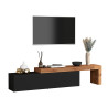 Meuble TV extensible 190/350 cm anthracite mat/chêne wotan Neros