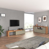 Meuble TV extensible 190/350 cm taupe/chêne wotan Neros