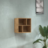 Etagère murale contemporaine 4 cases chêne wotan Neros