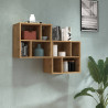 Etagère murale contemporaine 4 cases chêne wotan Neros