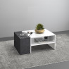 Table basse moderne blanc brillant/béton Corso