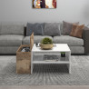 Table basse moderne blanc brillant/érable Corso