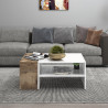 Table basse moderne blanc brillant/érable Corso
