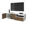 Meuble TV moderne 150 cm blanc mat/chêne clair Costarica