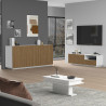 Meuble TV moderne 150 cm blanc mat/chêne clair Costarica