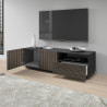 Meuble TV moderne 150 cm anthracite mat/chêne foncé Costarica
