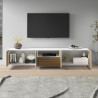 Meuble TV moderne 220 cm blanc mat/chêne clair Costarica