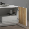 Meuble TV moderne 220 cm blanc mat/chêne clair Costarica