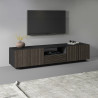 Meuble TV moderne 220 cm anthracite mat/chêne foncé Costarica