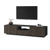 Meuble TV moderne 220 cm anthracite mat/chêne foncé Costarica