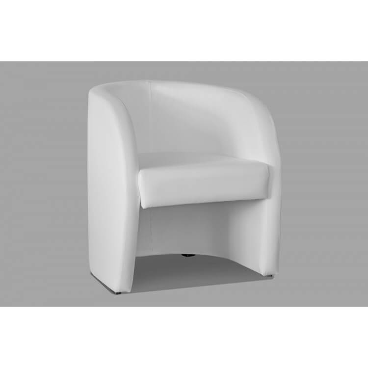 Fauteuil cabriolet en PU coloris blanc Adelie