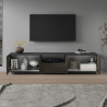 Meuble TV moderne 220 cm anthracite mat/chêne foncé Costarica