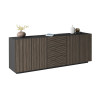 Buffet/bahut moderne 220 cm anthracite mat/chêne foncé Costarica