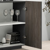 Buffet/bahut moderne 220 cm anthracite mat/chêne foncé Costarica