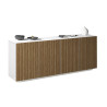 Buffet/bahut moderne 200 cm blanc mat/chêne clair Costarica