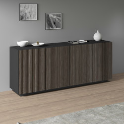 Buffet/bahut moderne 200 cm anthracite mat/chêne foncé Costarica