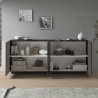 Buffet/bahut moderne 200 cm anthracite mat/chêne foncé Costarica