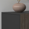 Buffet/bahut moderne 200 cm anthracite mat/chêne foncé Costarica