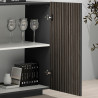Buffet/bahut moderne 200 cm anthracite mat/chêne foncé Costarica