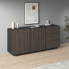 Buffet/bahut moderne 180 cm anthracite mat/chêne foncé Costarica