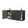 Buffet/bahut moderne 180 cm anthracite mat/chêne foncé Costarica