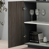 Buffet/bahut moderne 180 cm anthracite mat/chêne foncé Costarica