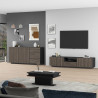 Buffet/bahut moderne 180 cm anthracite mat/chêne foncé Costarica