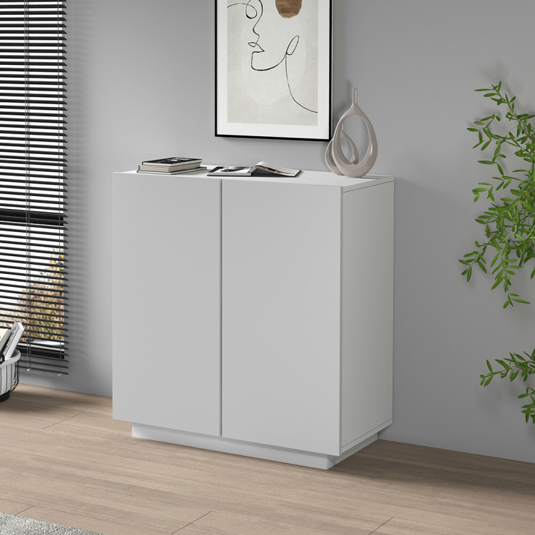 Armoire de bureau moderne H 86 cm blanc mat Essly