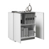 Armoire de bureau moderne H 86 cm blanc mat Essly