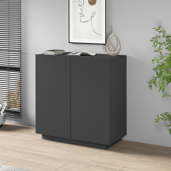 Armoire de bureau moderne H 86 cm anthracite mat Essly
