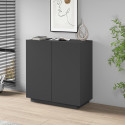 Armoire de bureau moderne H 86 cm anthracite mat Essly
