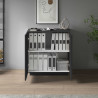 Armoire de bureau moderne H 86 cm anthracite mat Essly