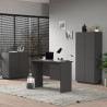 Armoire de bureau moderne H 86 cm anthracite mat Essly