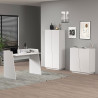 Armoire basse de bureau moderne blanc mat Essly