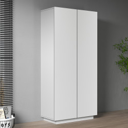 Armoire de bureau moderne H 166 cm blanc mat Essly