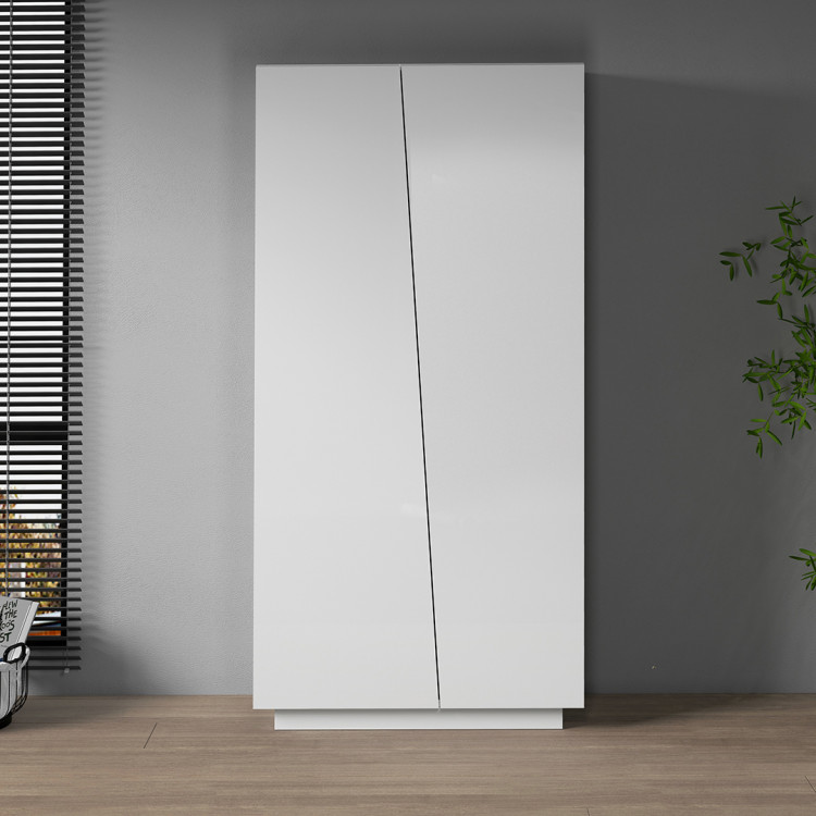 Armoire haute de bureau moderne blanc mat Essly